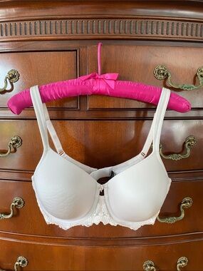 Talbots Cream Lace-Trim Underwire T-Shirt Bra